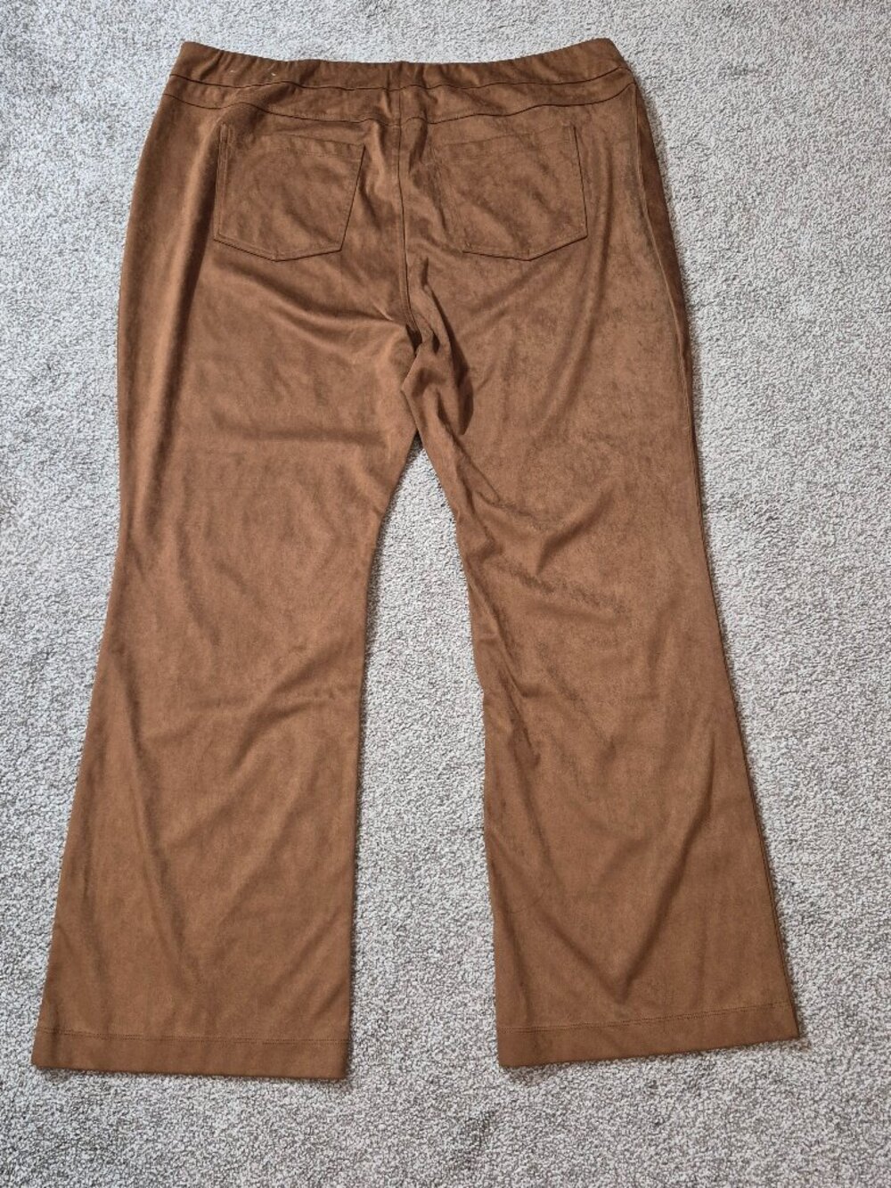 SOFT SURROUNDINGS Brown Faux Suede Casual Career Pull-On Pants; Size 2X - Picture 2 of 4